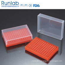 Racks de tubo de PCR de 96 poços com tampa
